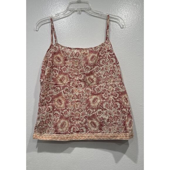 Anokhi Floral Print Pajama Set Women’s Size Small Lounge Set Tank Cropped Pants - Picture 8 of 12